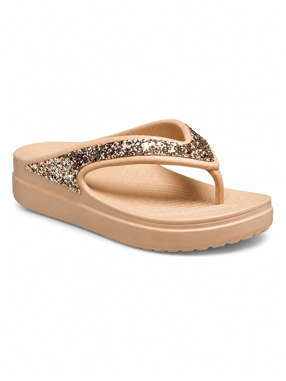 CROCS Soloane Women's Glitter Thong Platform Sandal